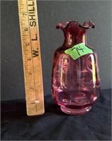 Cranberry glass vase