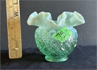 Fenton glass vase-(stamped Fenton on bottom)