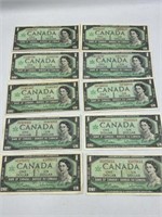 1967 CANADA CENTENNIAL ONE DOLLAR BILLS WITH