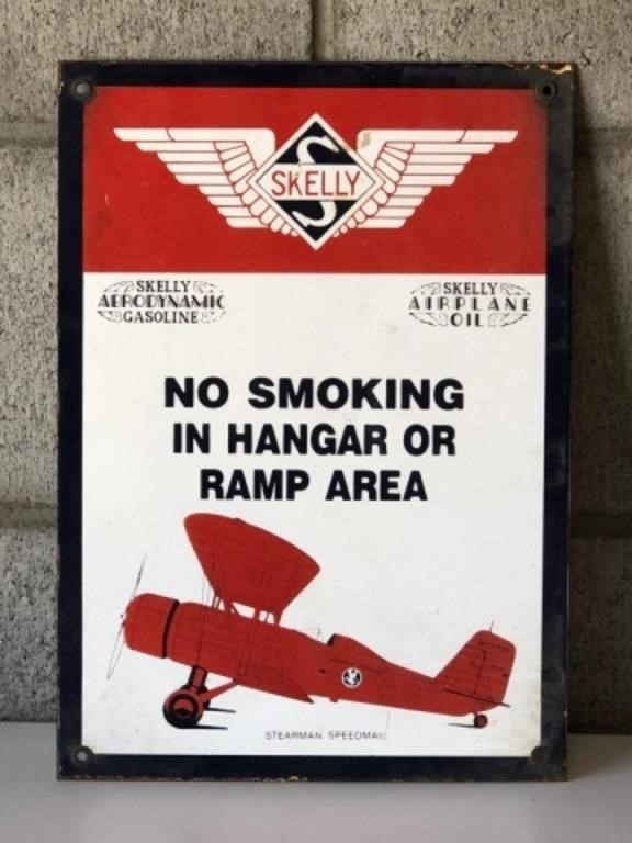 Old Metal Skelly No Smoking Sign American Airways