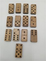 Antique French Dominoes Ebony & IVORY?? 12pcs