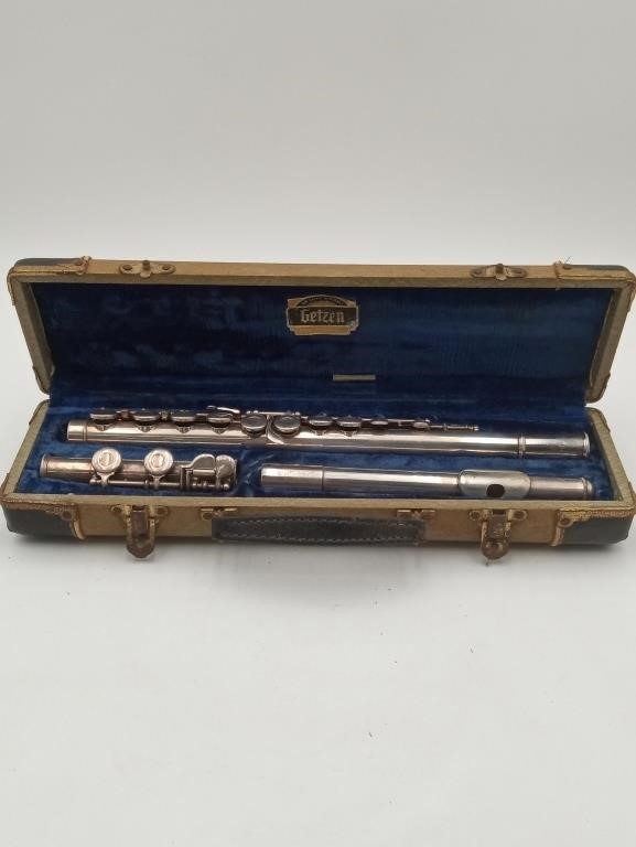 Gertzen Deluxe Elkhorn Silver Flute and case 64933