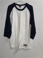 BLUE AND WHITE L/S CHAMPION T-SHIRT LARGE