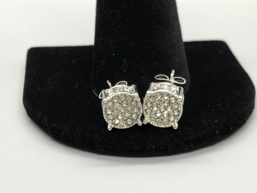 Diamond Cluster Stud  Earrings