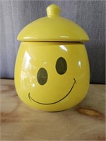 Vintage Cookie Jar Yellow Smiley Face