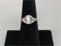 Blue Chalcedony and Silver Ring
