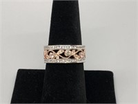 Copper and Diamond band Ring