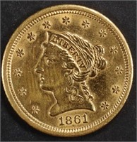 1861 $2.5 GOLD LIBERTY CH BU