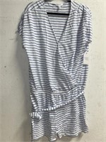 NWT BLUE STRIPED ROMPER XL