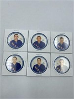 1960-61 SHIRRIFF HOCKEY COINS LOT OF 6 MINT