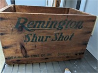 REMINGTON SHUR SHOT WOODEN BOX, CHANGE PURSE,