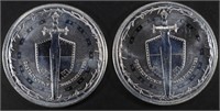 (2) 1 OZ .999 SILVER 2023 SWORD OF TRUTH ROUNDS
