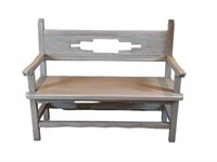 A Southwest Style Wood Bench 38"H x 48"W x 21.25"D