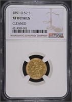 1851-O $2.5 GOLD LIBERTY NGC XF DETAILS