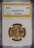 1995 $25 GOLD EAGLE PGA PERFECT GEM BU PL