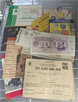 WAR RATION BOOKS/MONEY, POT MENDERS,