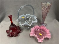 Fenton & Unsigned Art Glass