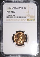 1960 LARGE DATE LINCOLN CENT NGC PF69 RD
