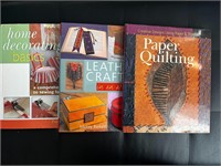 3 hardcover art books, Leather, Quilt, Design