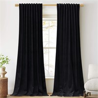 Black Velvet Curtains. (4 panels  52W 96H)