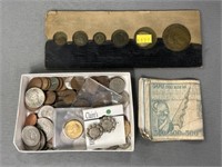 Assort. of Foreign & American Coins/Currency