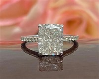 3.06 Cts Cushion Diamond Engagement Ring