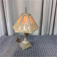 R2 Vintage Lamp metal Glass/ lead shade