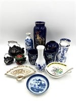 Assortment of Asian Porcelain Teapots Sake Set and