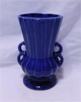 1940's McCoy cobalt double loop handled vase,
