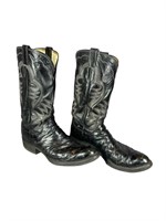 A Pair Of M L Leddy Custom Ostrich Boots. Approx