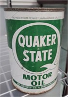 VINTAGE QUAKER STATE MOTOR OIL CAN METAL AND