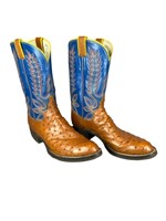 A Pair Of M L Leddys Custom Ostrich Boots Approx