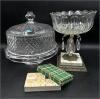 Assortment of Glass Compote Bowl, Shannon Crystal