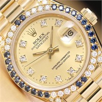 Rolex Ladies Rare President Sapphire Diamond Watch