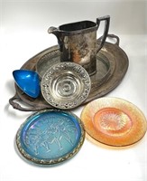 Various Silverplate Dishes and Glass Plates