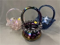 Westmoreland & Unsigned Art Glass Baskets