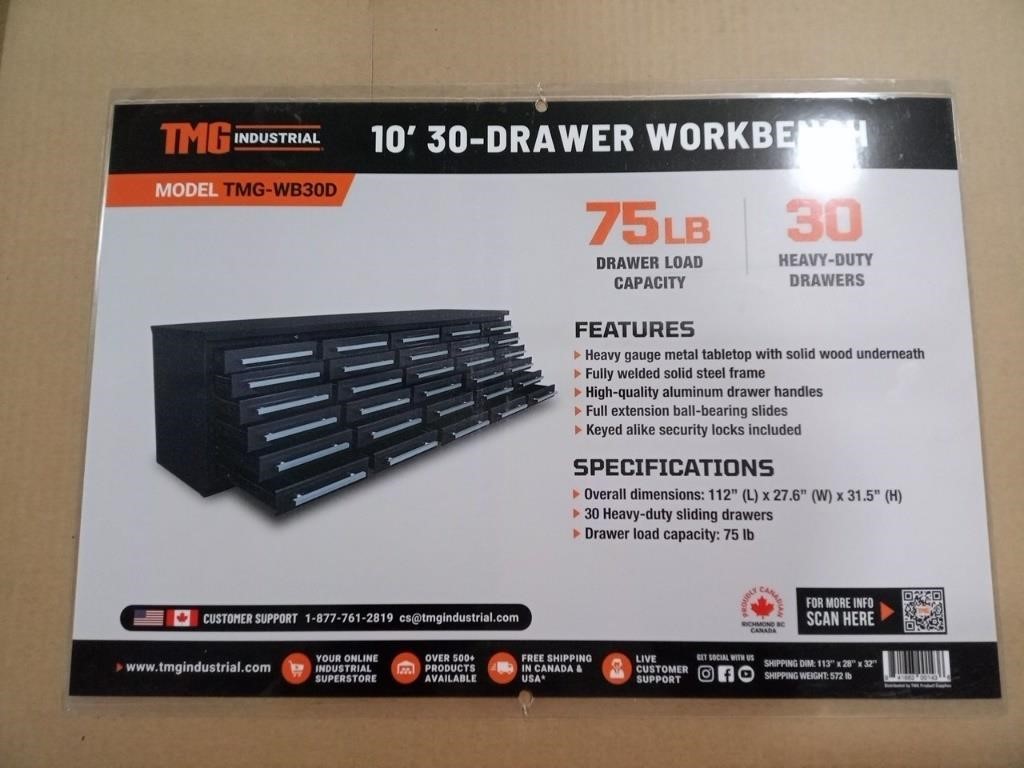 TMG 10' 30-Drawer Workbench