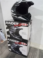 (2) Raider GX3 Yth Lrg Motorcross Helmets