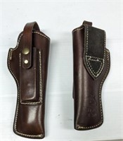 2 LEATHER PISTOL HOLSTERS