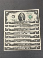 (8) $2 Bills