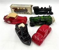 Avon Car Train and Boat Aftershave Bottles