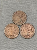 (3) Large Cent Coins