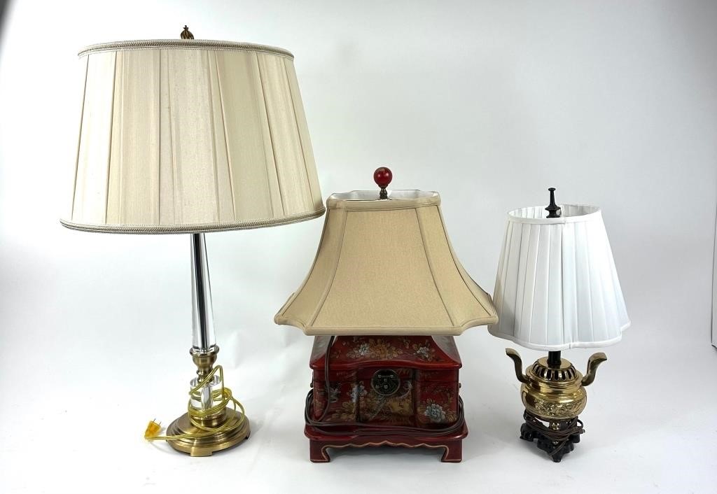 3 Various Styled Lamps