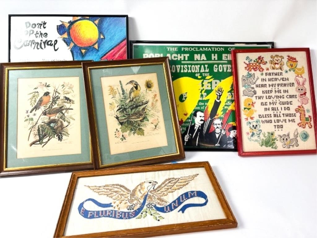 Lot of Six Various Framed Art Media