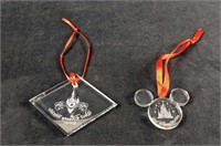 Disney Arribas Brothers Glass Ornaments Lot Of Two