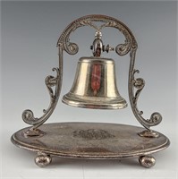 RARE VICTORIAN SILVER PLATE TABLETOP BELL