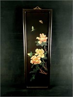 Vintage Chinese Signed Black Lacquer Hand Painted