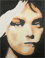 Original Acrylic Airbrush On Canvas Girl