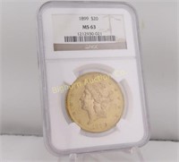 1899 Liberty Head Double Eagle $20 Gold Coin