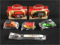 5 Food Brand Die-Cast Souvenirs and One Spoon